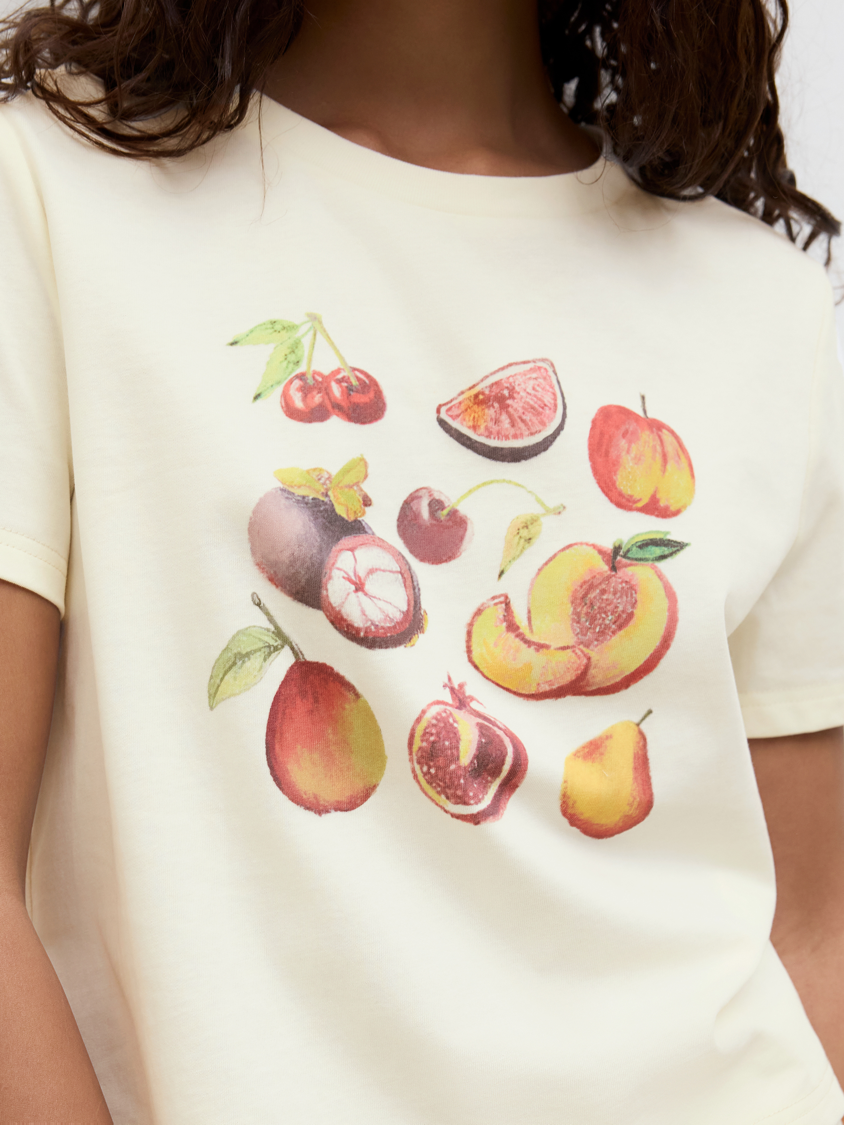 100% Cotton Fruits Graphic Short Sleeve Tee