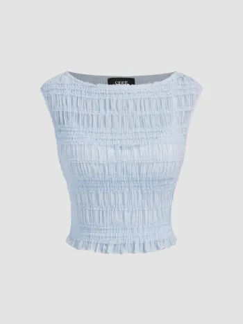 Bootschnittiges Shirred-Top & Camisole-Top