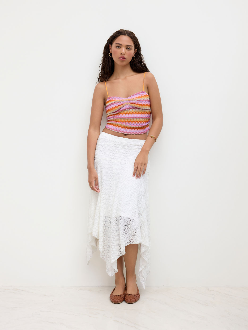Boho Stripe Crop Cami Top