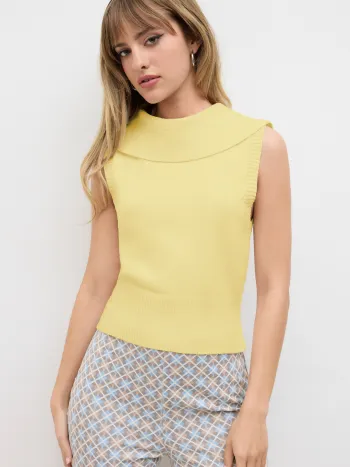 Strick Tank-Top mit Kragen