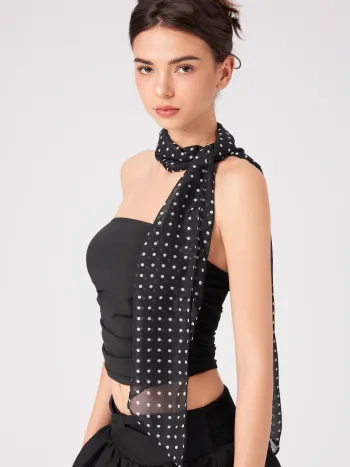 Polka-Dot-Fake-Silk-Schal