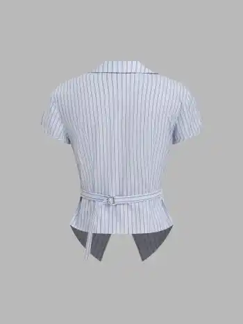 100% Cotton Tartan Split Ruched Shirt