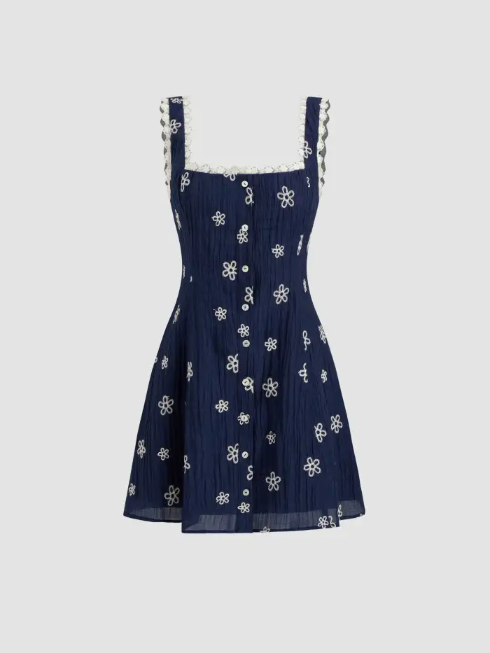 Denim Mid Waist Leopard Wide Leg Pants