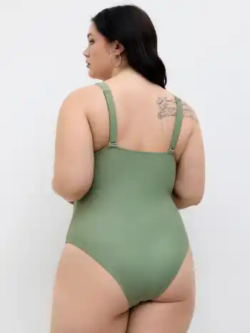 Shaping Ruched V Wired One Piece Swimsuit Curve & Plus