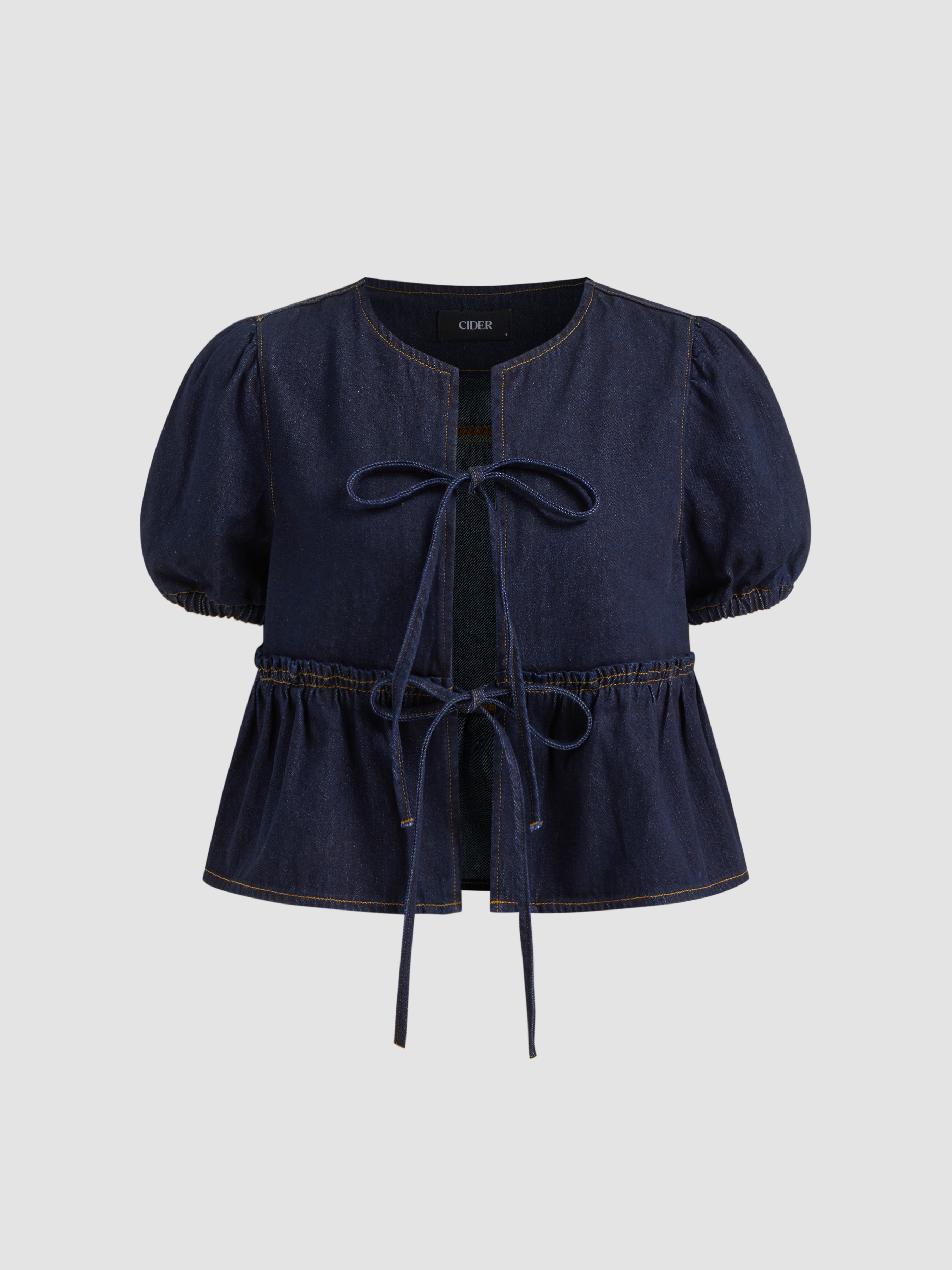 Knit Fabric Knit Round Neckline Solid Button Short Sleeve