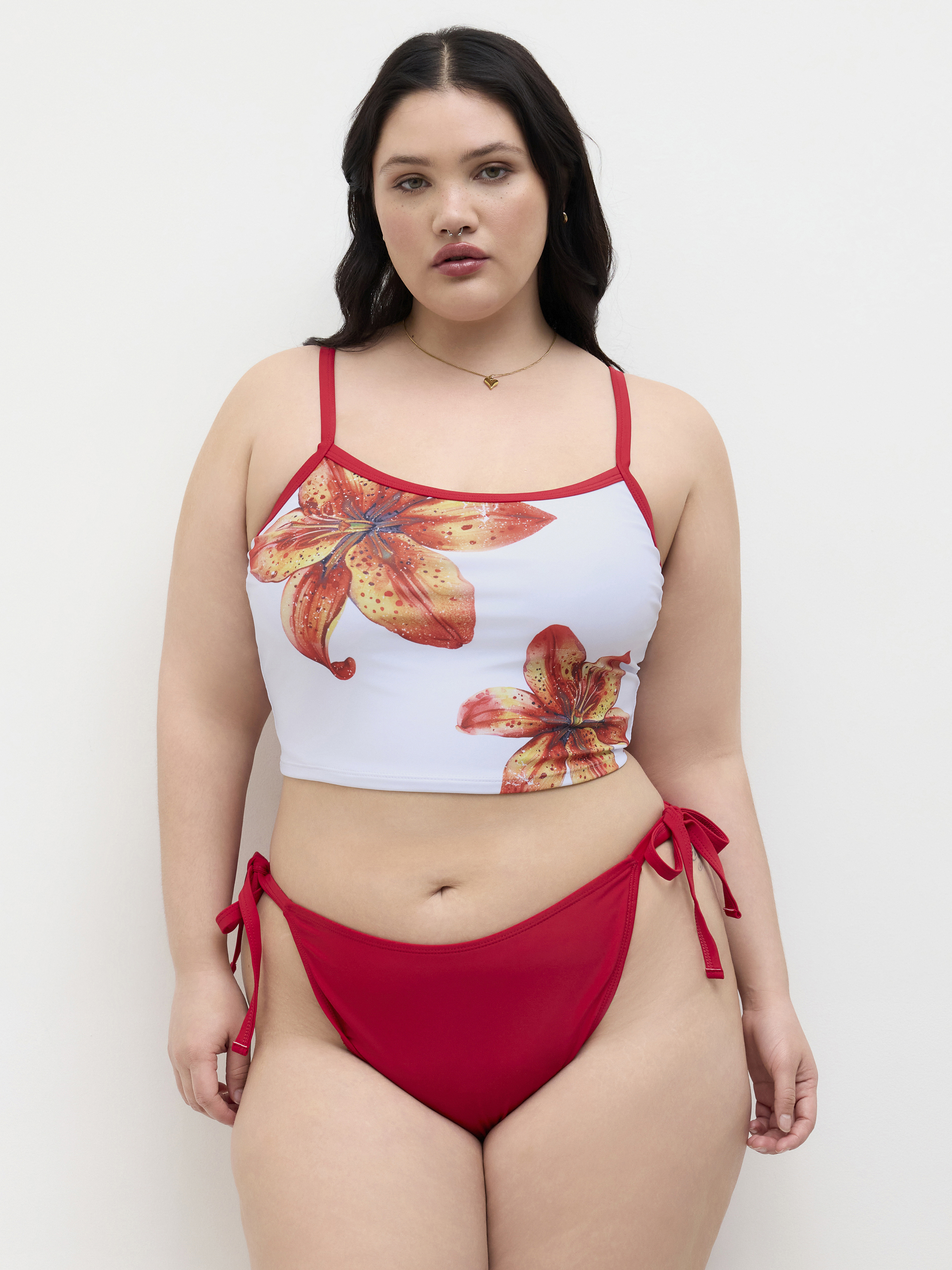 Cider Vネック グラフィック ビキニ 水着 beachwear swimsuits Jersey V-neck Check Cherry Graphic