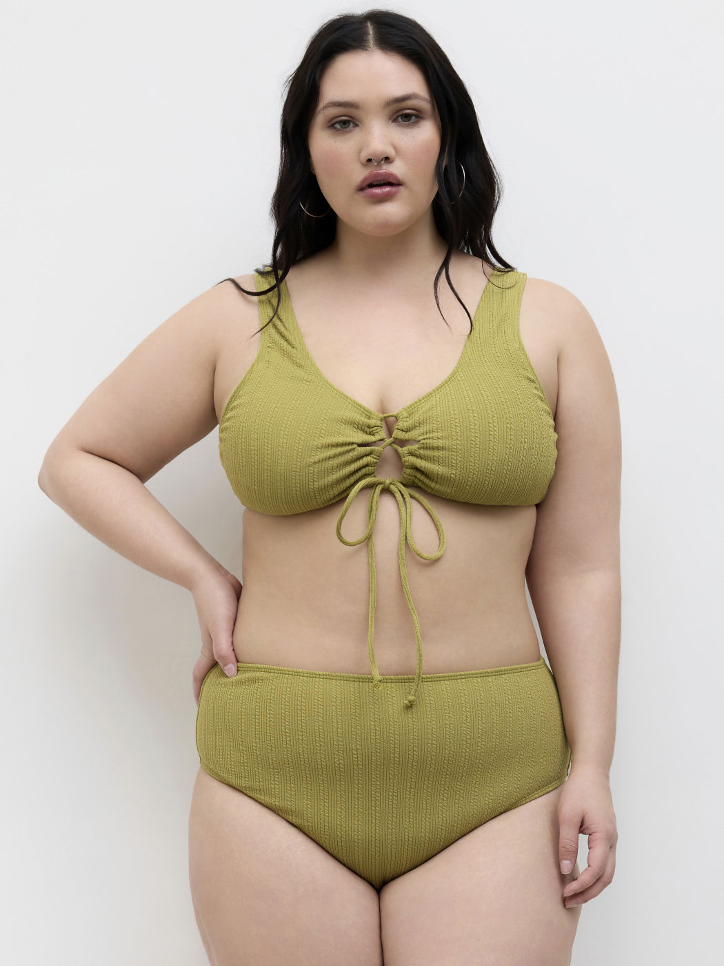 Sweetheart Cut Out Knotted Bracelet Full Coverage Bikini Set Curve & Plus
