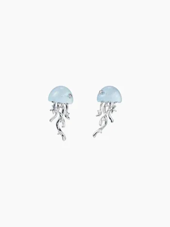 Rheinstein-verzierte Qualle-Stud-Ohrringe