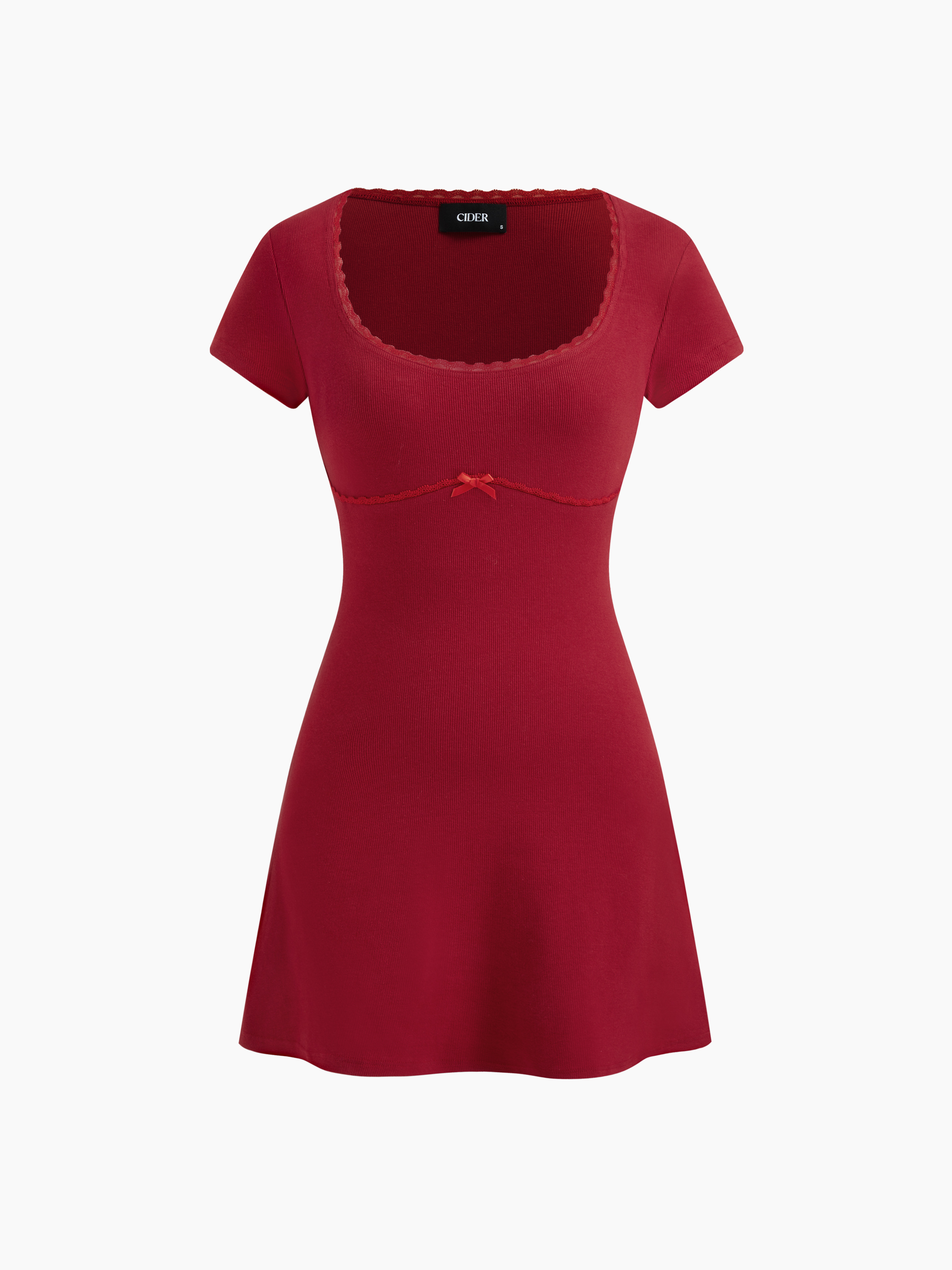 トップス Lace-trimmed Cotton-blend Knit Dress Lace-trimmed Cotton-blend Knit Dress