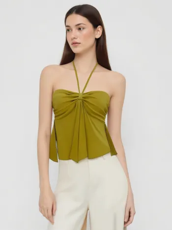 Top Cami annodato con Scollo all'Americana