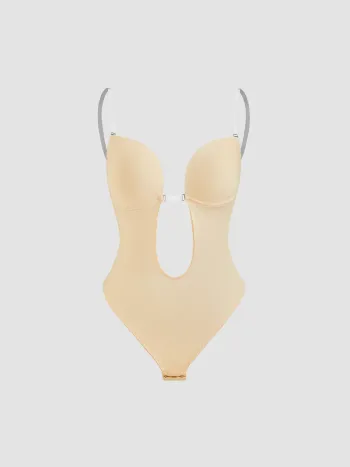Body shapewear senza cuciture a compressione leggera e profonda V