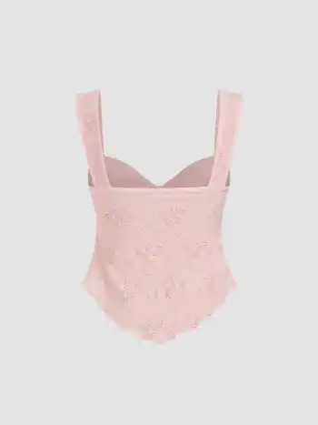 Spitze Sweetheart Schleifen-Tank-Top