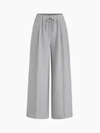 Linen-blend Collar V-neck Pleated Short Sleeve Shirt