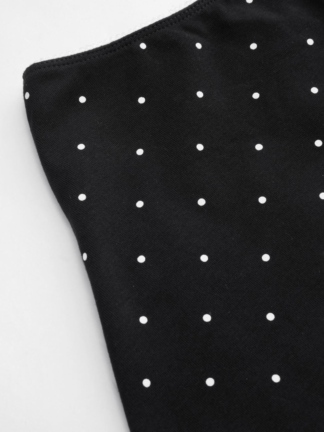 Baumwollmischung Polkadot Schleifenbandeau Oberteil & Low-Rise Midi Rock