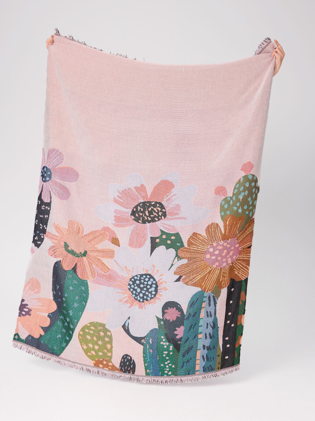 FLORAL & DEER & TASSEL TAPESTRY