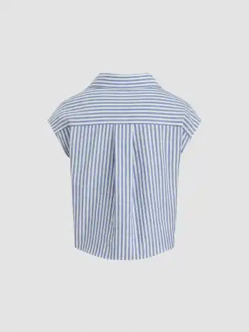 Baumwollmischung Kragen Streifen Twist Bluse