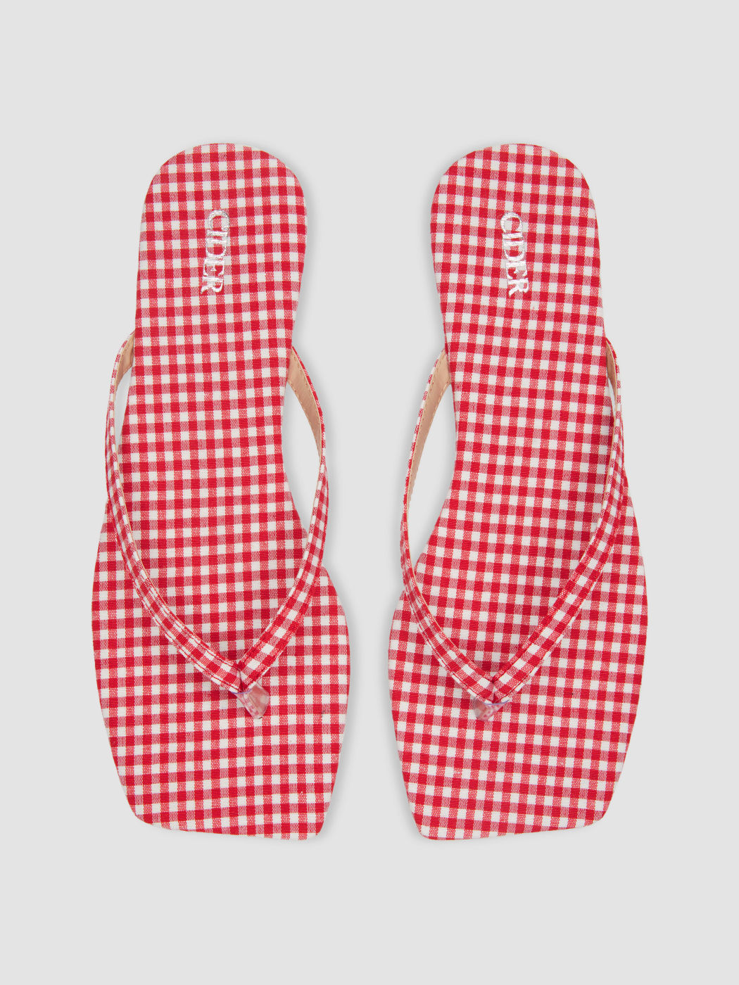 Gingham-Flip-Flop-Quadratfuß-Pantoffeln