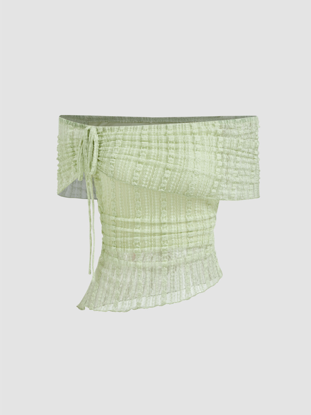 Spitzen-Off-shoulder-Top mit asymmetrischem Saum
