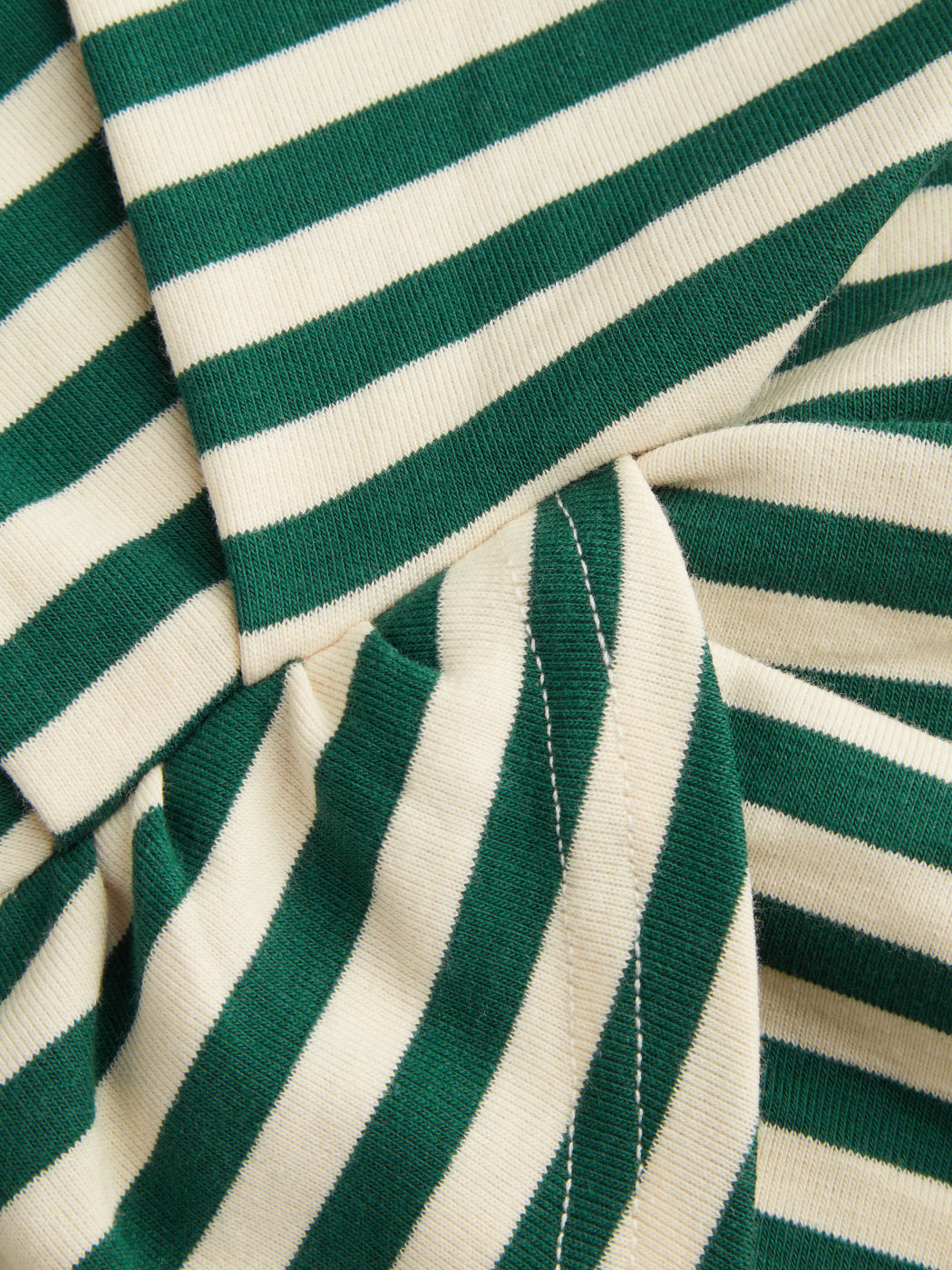 Cotton-blend Stripe Asymmetrical Short Sleeve Top Curve & Plus