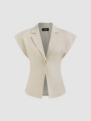 Blazer-Weste mit V-Ausschnitt und Dolmanärmeln aus Leinenmischung