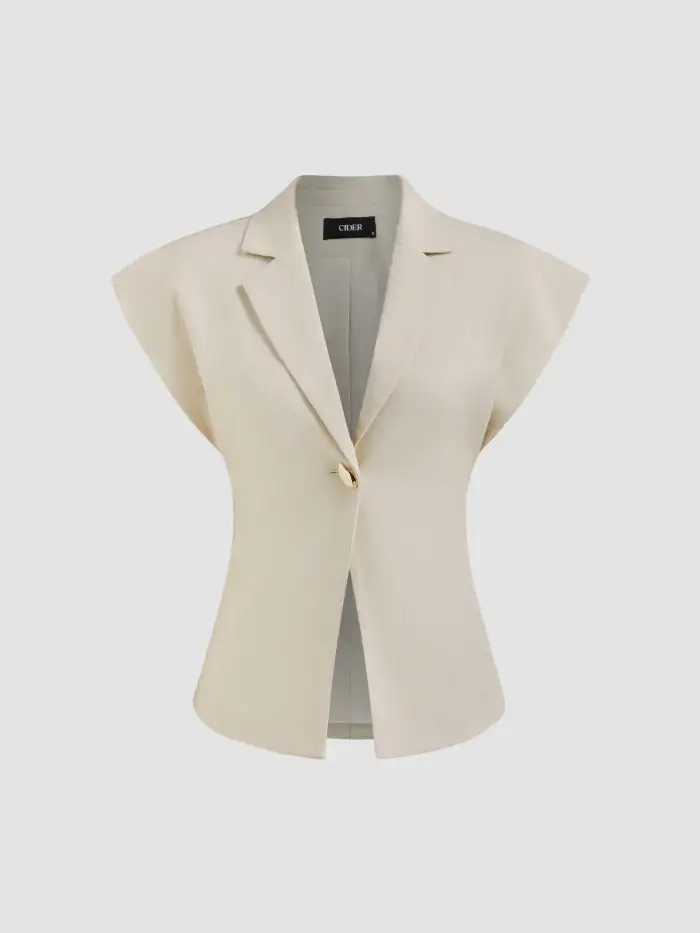 Square Neck Solid Button Vest