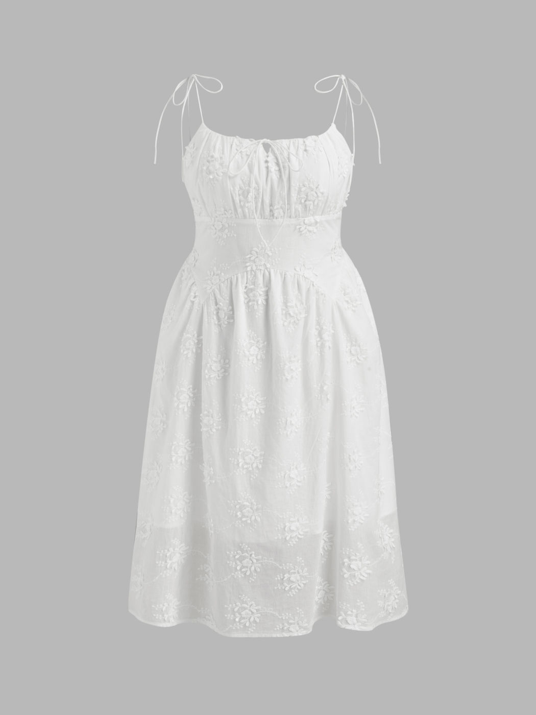 Cotton Scoop Neckline Floral Knotted Maxi Dress Curve & Plus