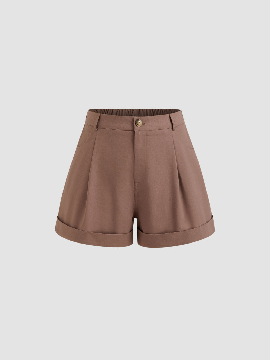 Linen-blend Mid Rise Roll Up Hem Shorts Curve & Plus