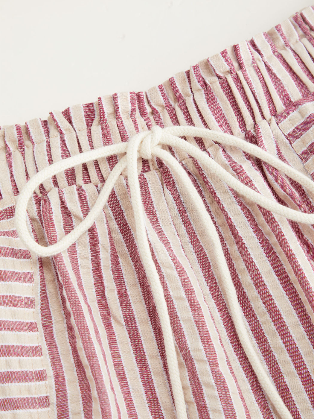 100% Cotton Mid Rise Stripe Drawstring Elastic Waist Shorts Curve & Plus