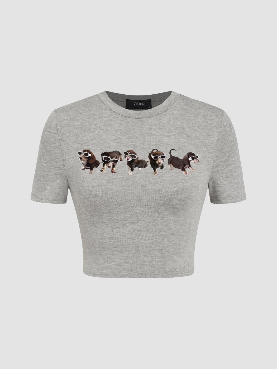 Sunglasses Dog Graphic Crop Tee