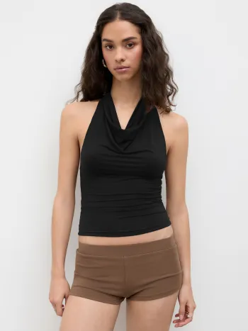 Knit Fabric CDR Cotton-blend Low Rise Micro Shorts For Daily Casual