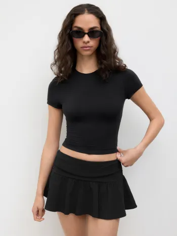 CDR Second Skin Double Layered Round Neckline Short Sleeve Tee