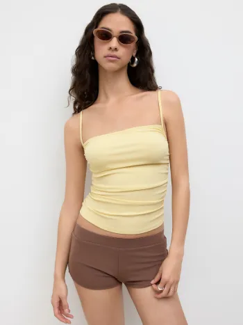Knit Fabric CDR Cotton-blend Low Rise Micro Shorts For Daily Casual