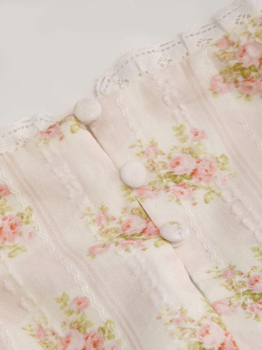Cotton Square Neck Ditsy Floral Lace Up Maxi Dress