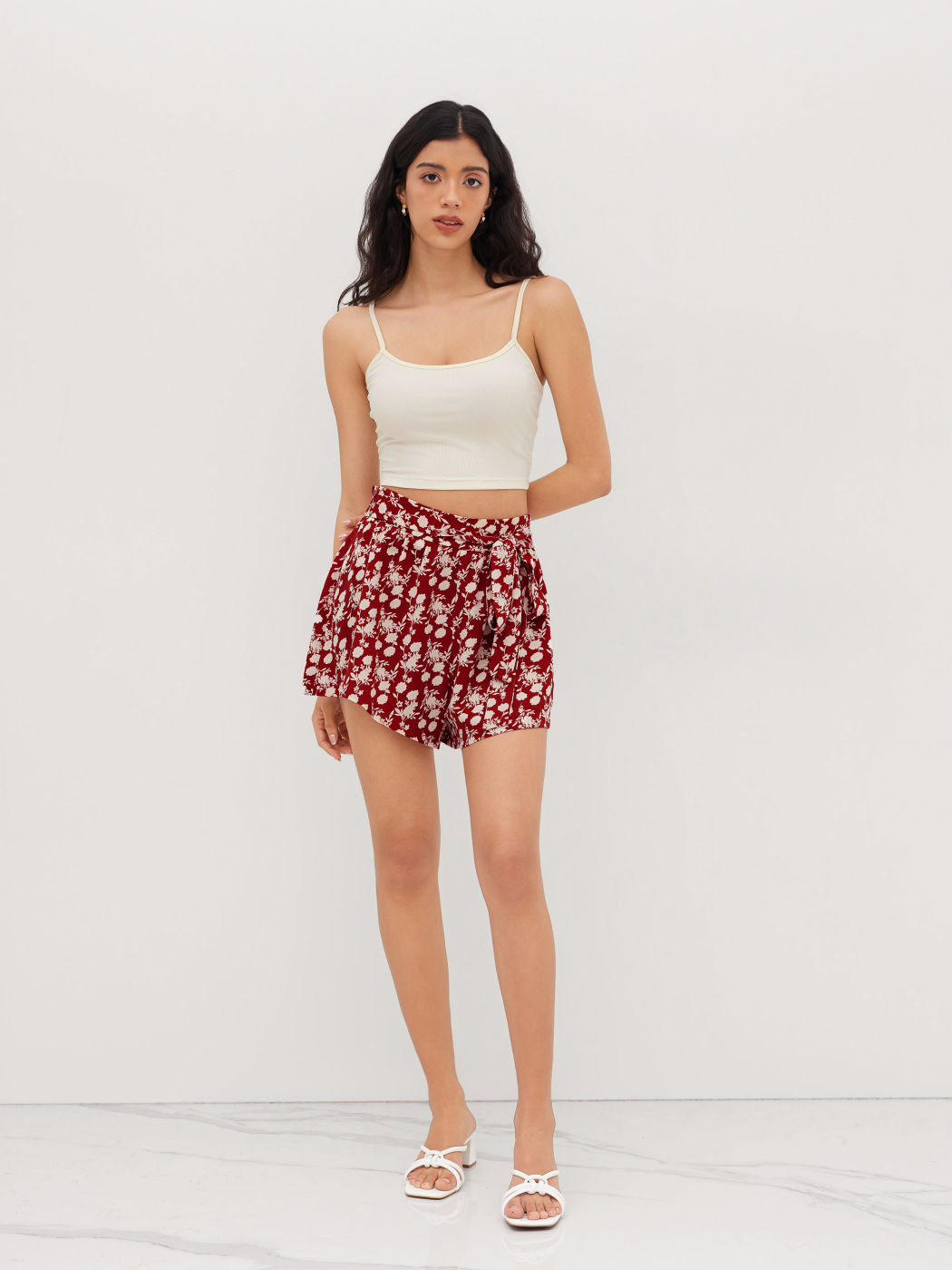 Mid Rise Floral Shorts 