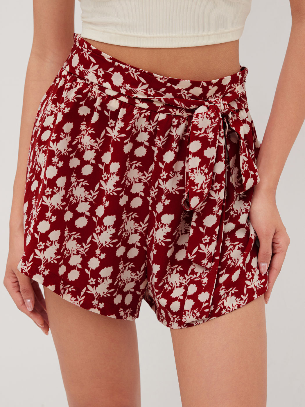 Mid Rise Floral Shorts 