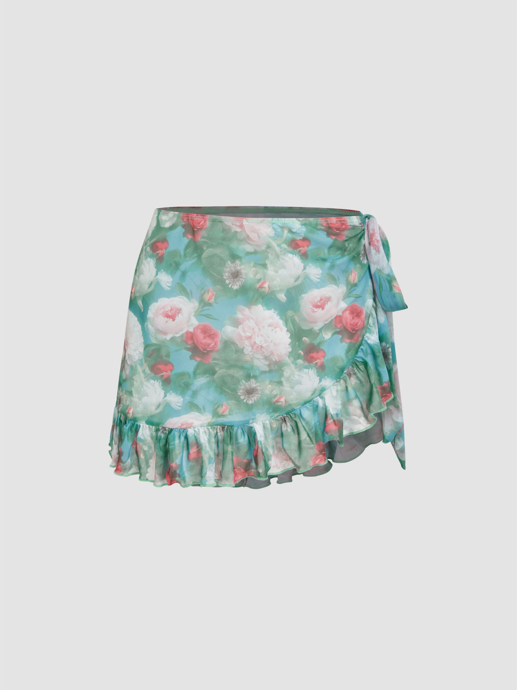 Floral Lettuce Trim Sarong