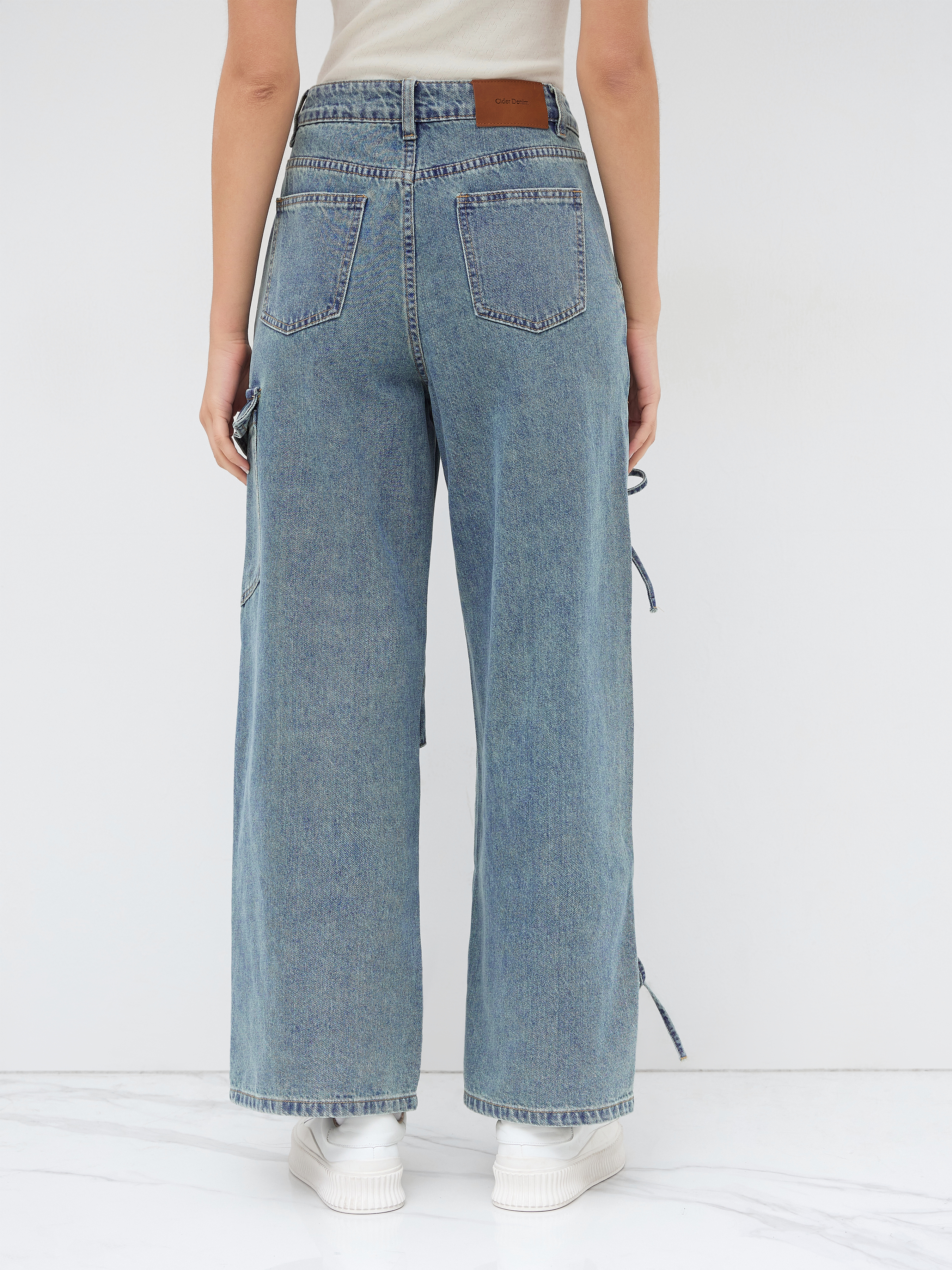 サイダーデニム ミッドライズ ソリッド ボウノット ジーンズ Bowknot Jeans City Chic Preppy denim Denim Cider Denim Low
