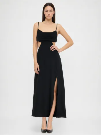 Lace V-neck Floral Ruffle Maxi Dress