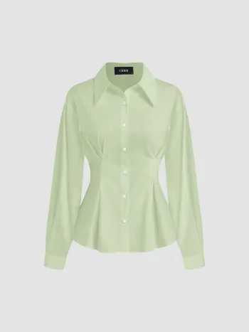 100% Baumwolle Polo Streifen Taille-einengendes Shirt