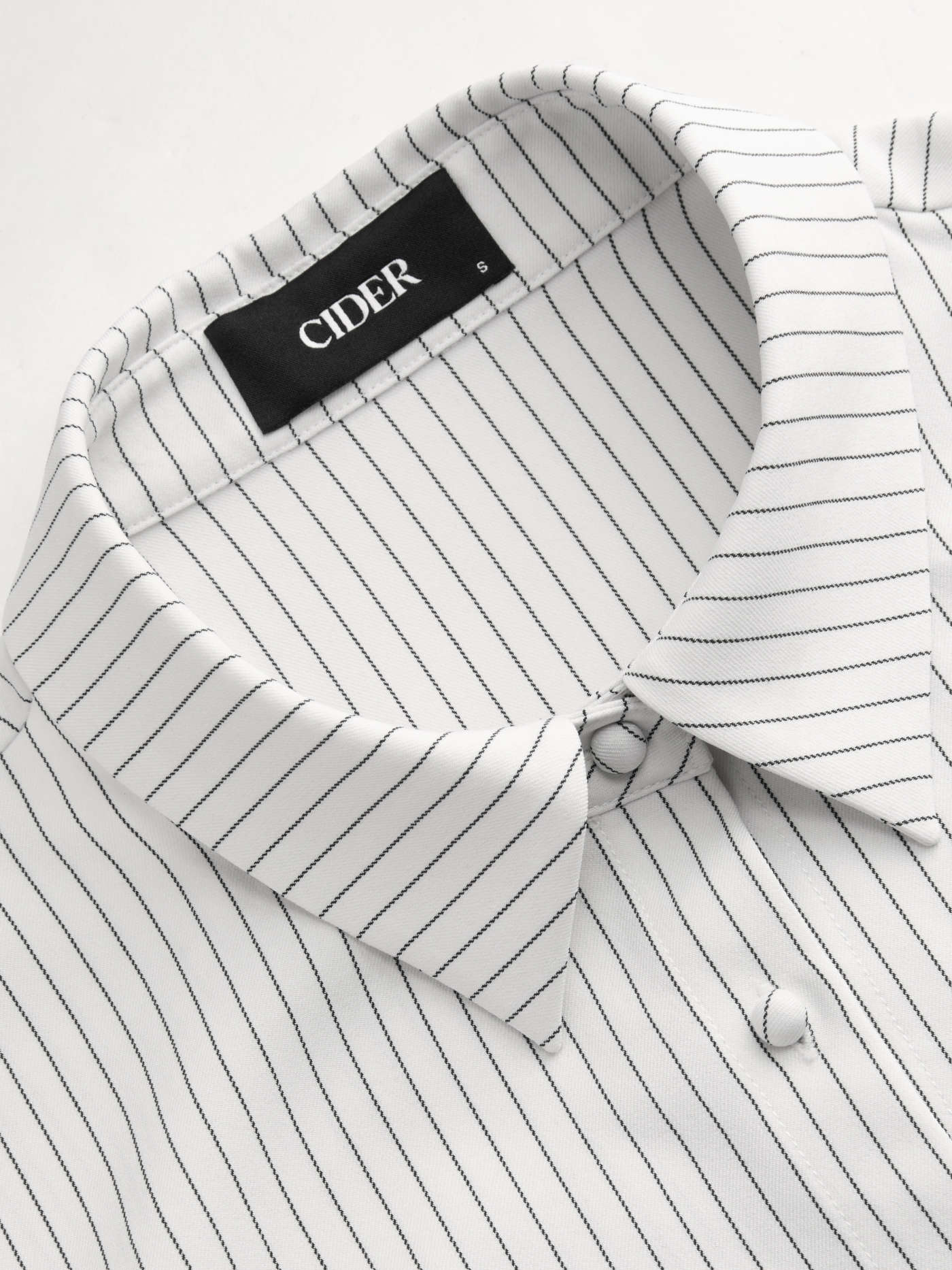 Woven Collar Stripe Short Sleeve Shirt For School