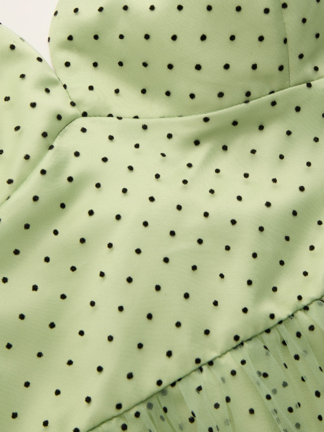 Abito lungo maxi a pois con scollo a V in rete incrociato Curve & Plus