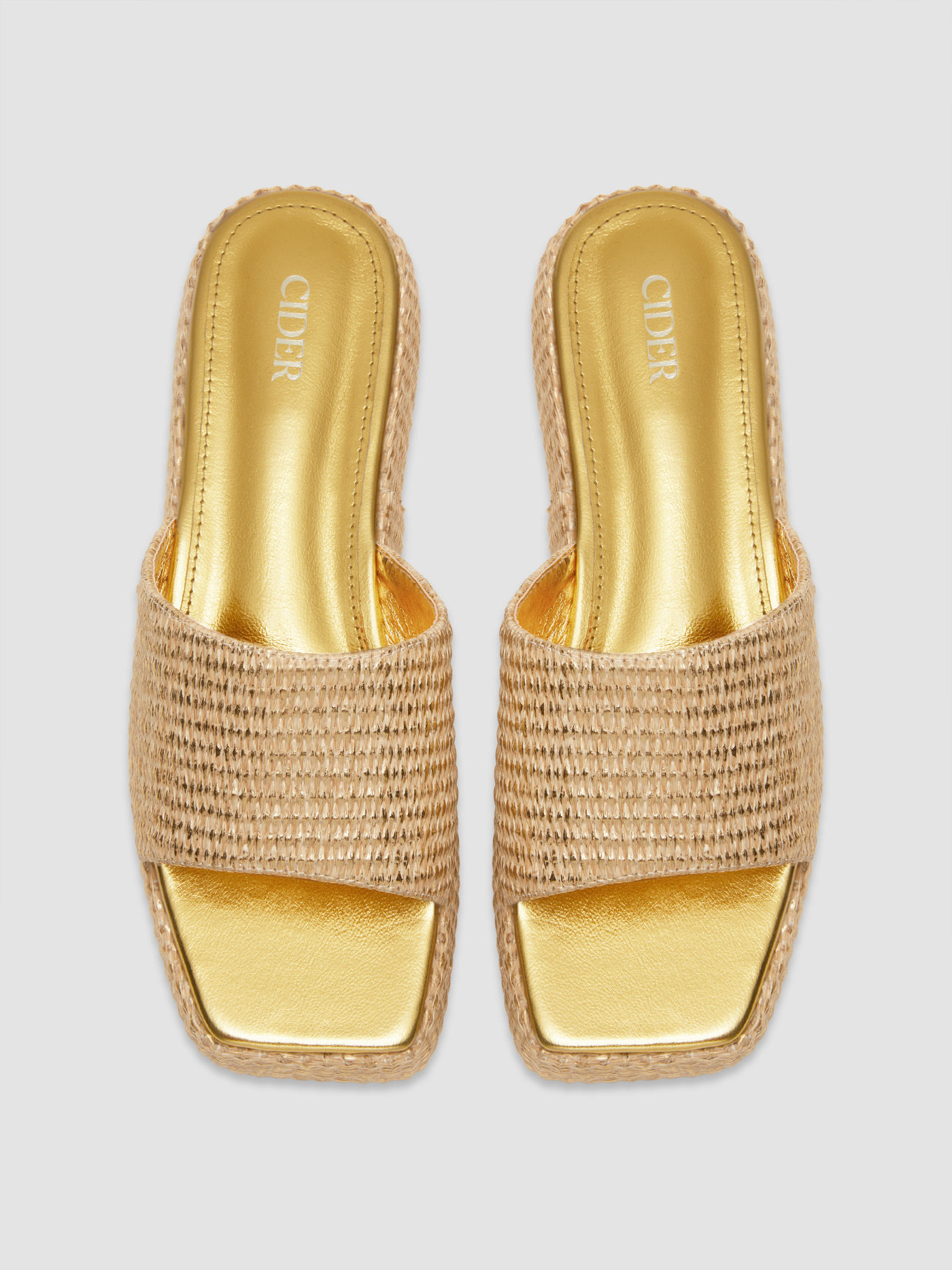 OPEN TOE PLATFORM WEDGE WOVEN SLIPPERS