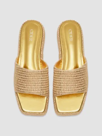 PANTOFOLE CON ZEPPA E PLATEAU SCOPERTE INTRECCIATE