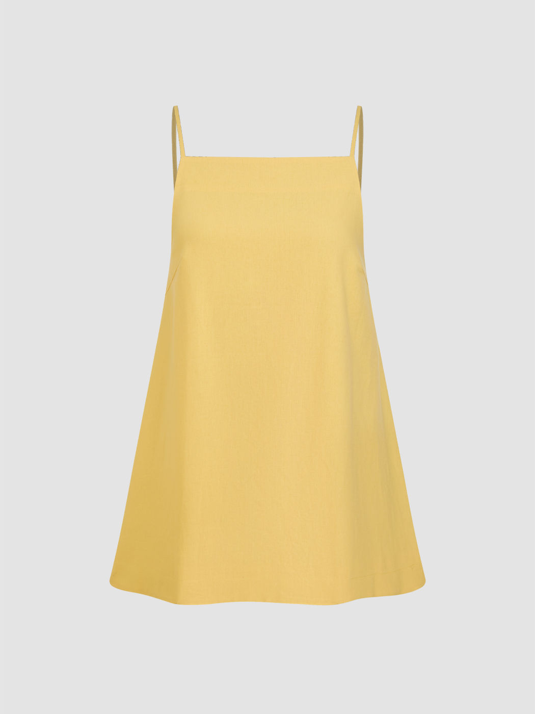 Linen-blend Square Neck Cami Mini Dress