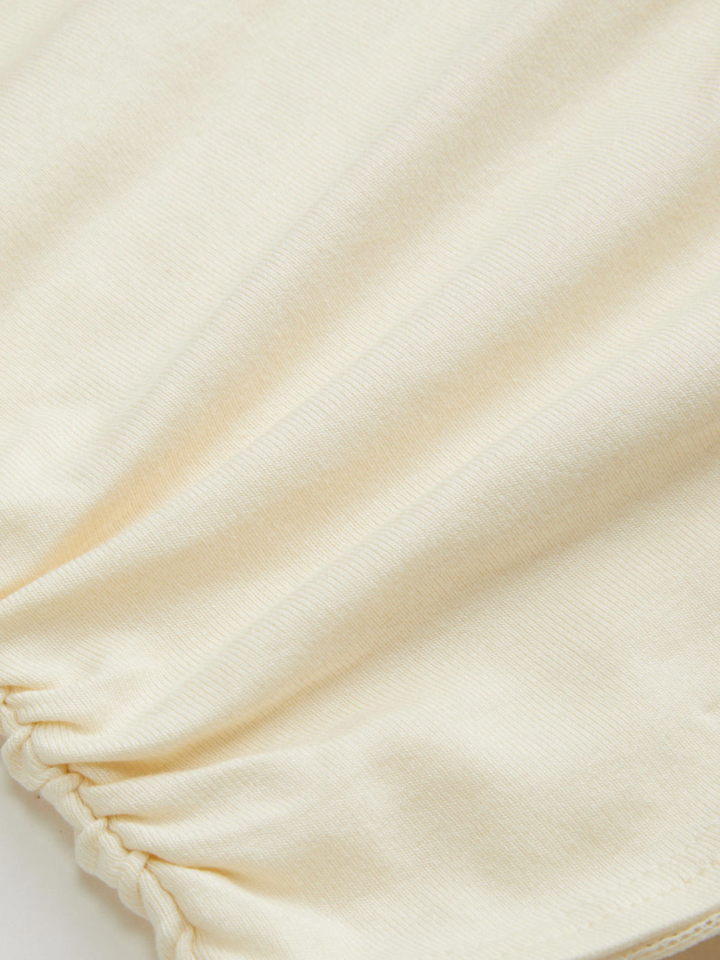 Square Neck Solid Lace Trim Ruched Long Sleeve Tee