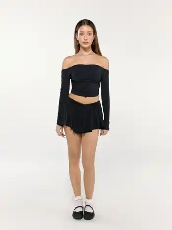 CDR Low Rise Ruffle Hem Micro Mini Skort