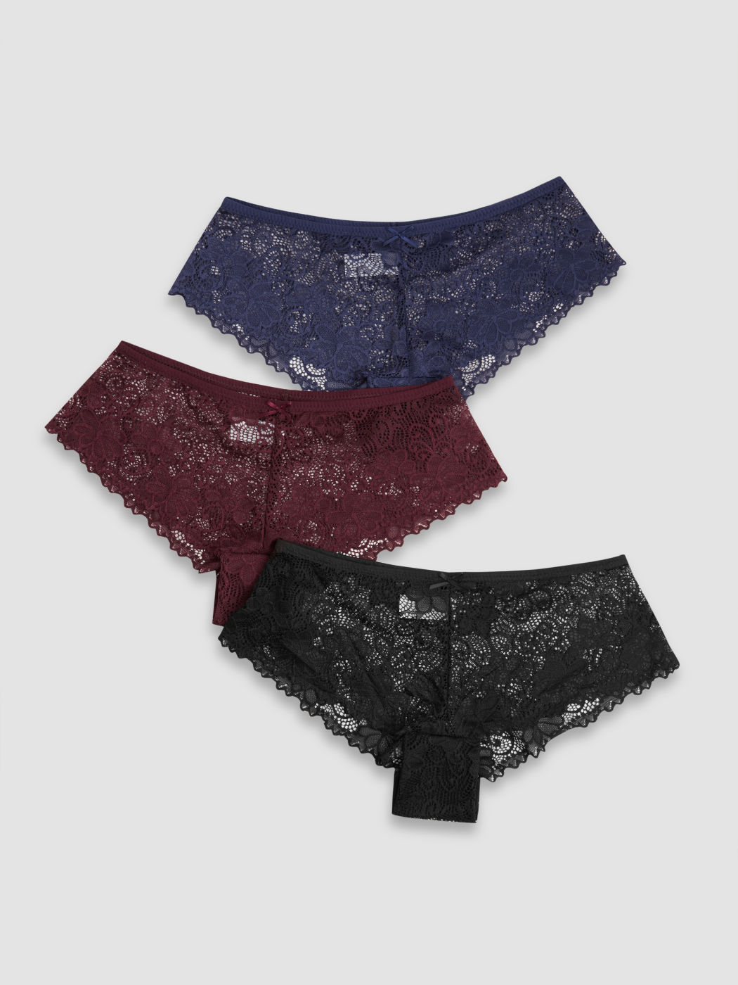 3pcs Lace Middle Waist Brief
