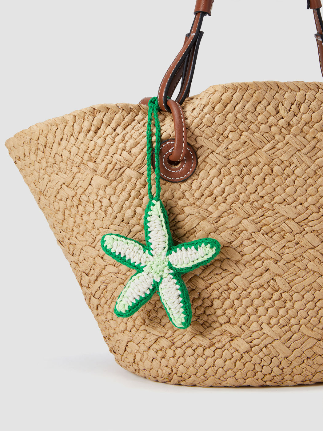 TWO-TONE STARFISH WOVEN BAG CHARM