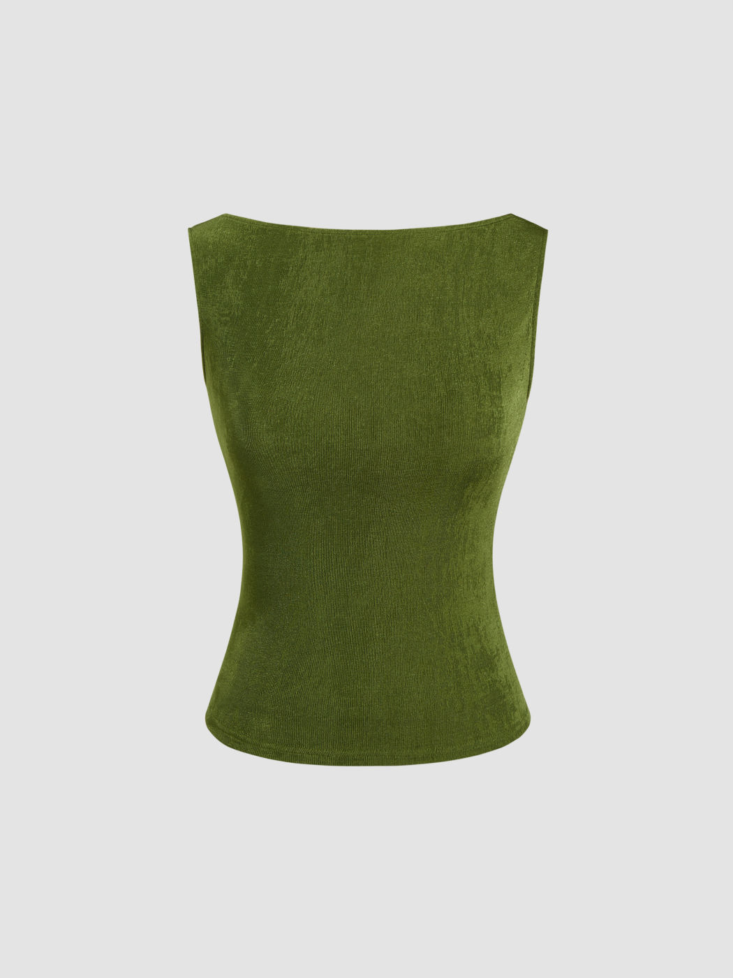 Boat Neck Backless Buckle Tank Top