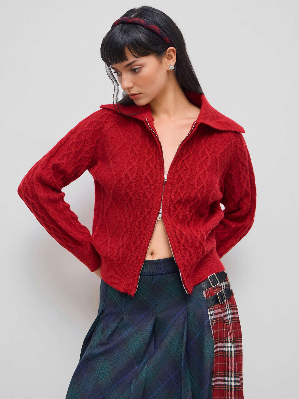 Threadbare - Clove - Cardigan In Maglia A Trecce Rosso | ASOS